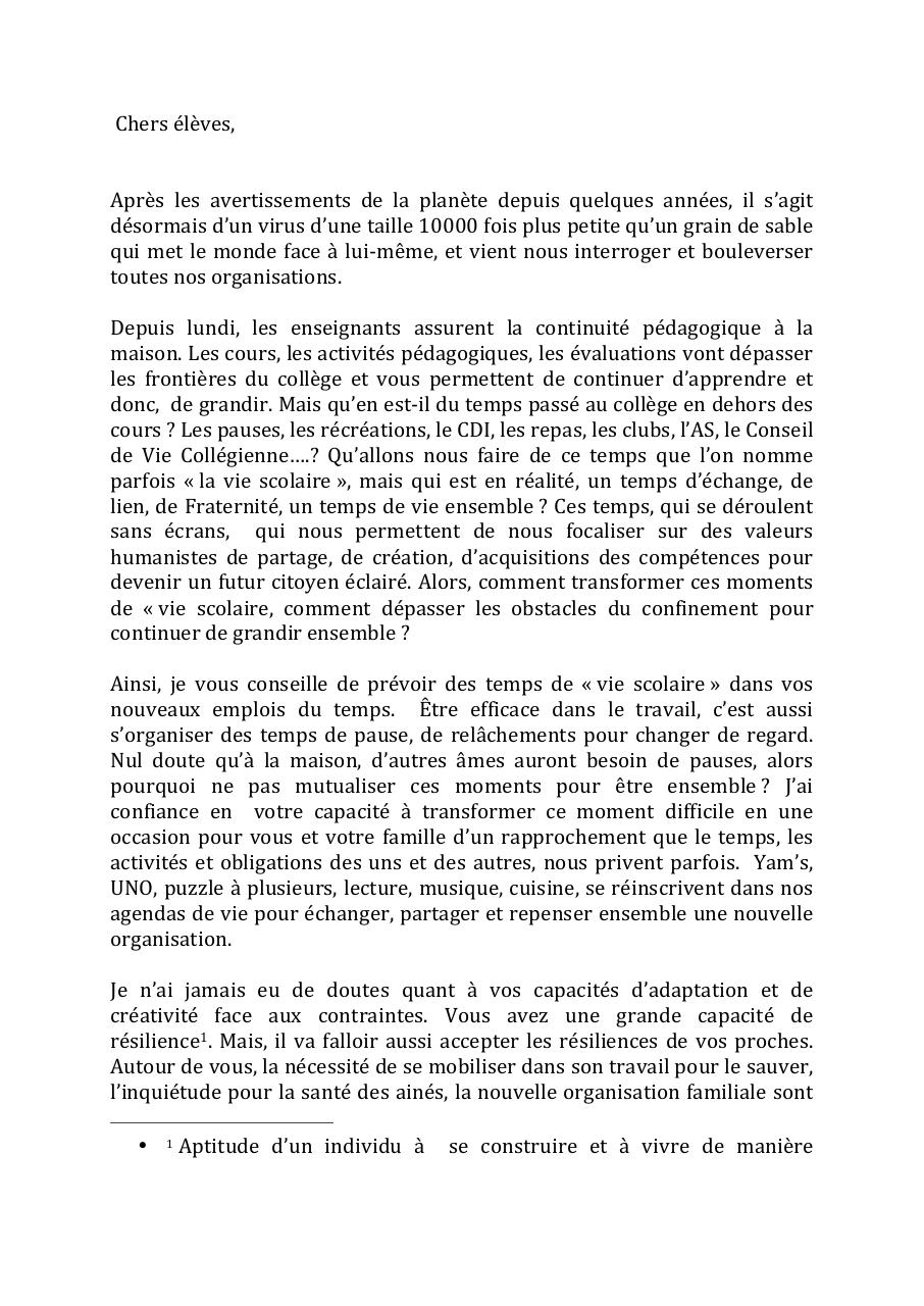 Lettre aux élèves 20 mars 2020.pdf - page 1/2