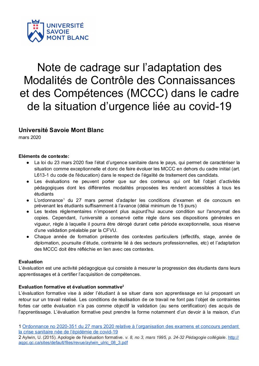 USMB_Note_cadrage_adaptation_MCCC_2019_2020_v2.pdf - page 1/5