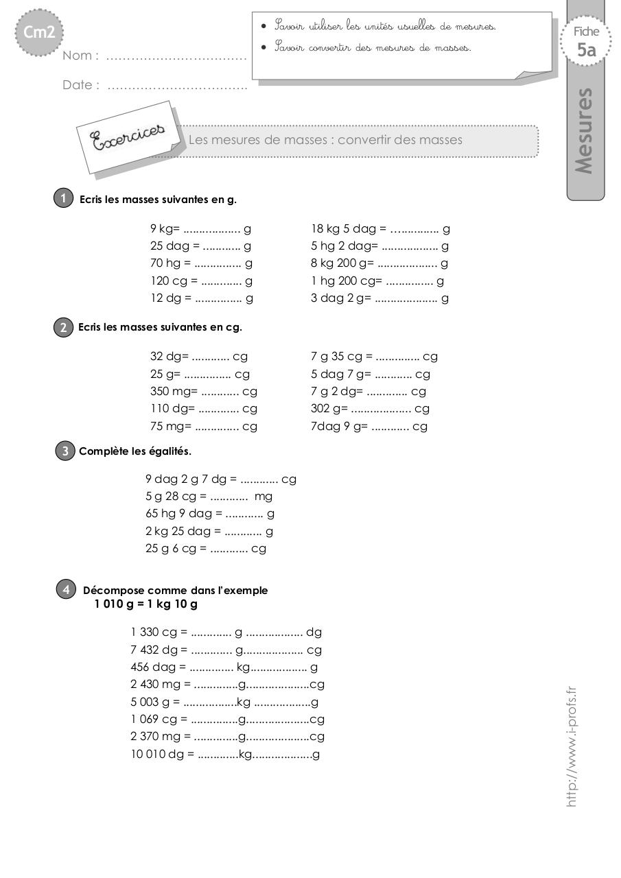 cm2-exercices-masses-convertir.pdf - page 1/4