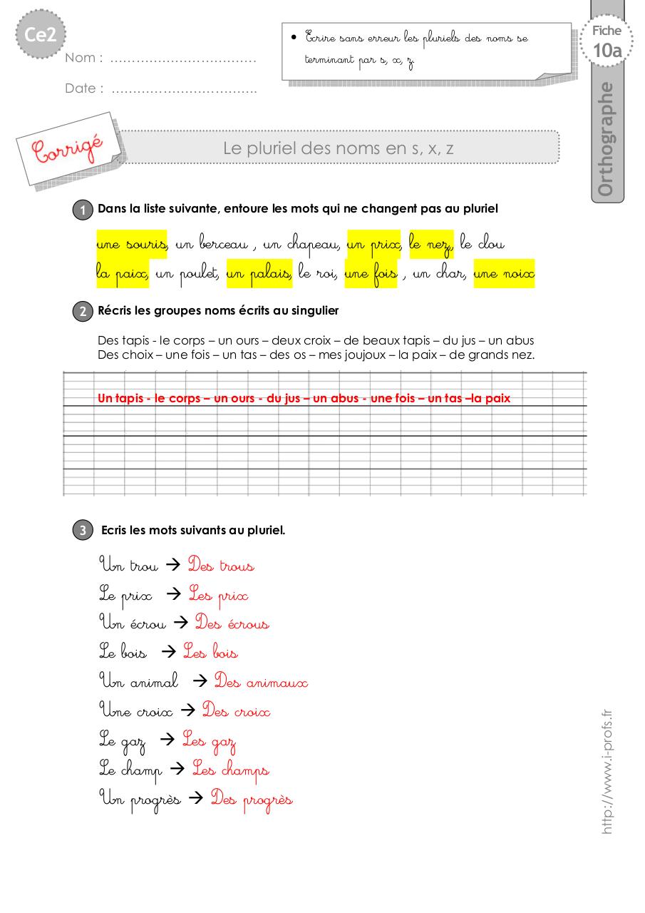 Aperçu du fichier PDF ce2-exercices-pluriel-sxz.pdf