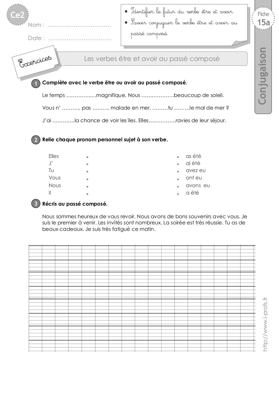 Aperçu du fichier PDF ce2-exercices-avoir-etre-passe-compose.pdf