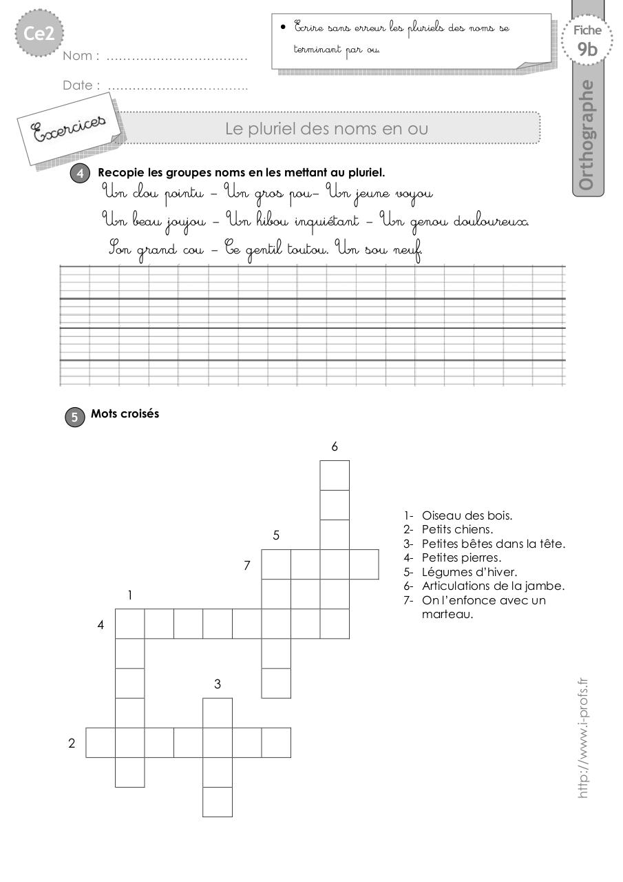 Aperçu du fichier PDF ce2-exercices-pluriel-ou.pdf