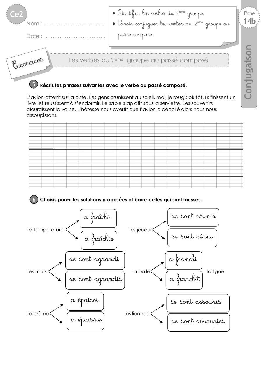 Aperçu du fichier PDF ce2-exercices-2eme-groupe-passe-compose.pdf