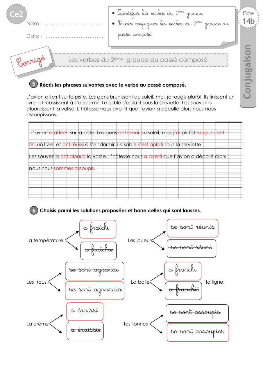 Aperçu du fichier PDF ce2-exercices-2eme-groupe-passe-compose.pdf