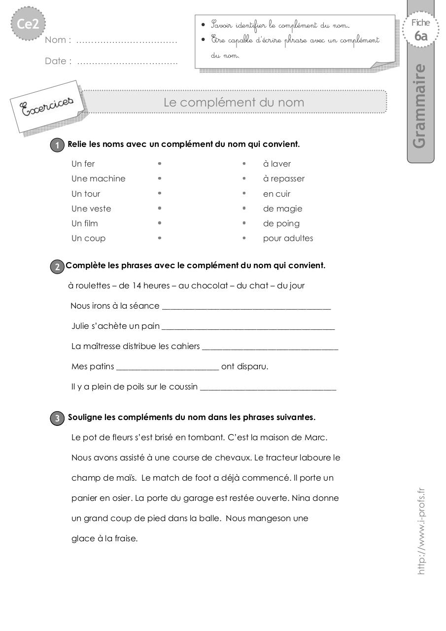 Aperçu du fichier PDF ce2-exercices-complement-nom.pdf