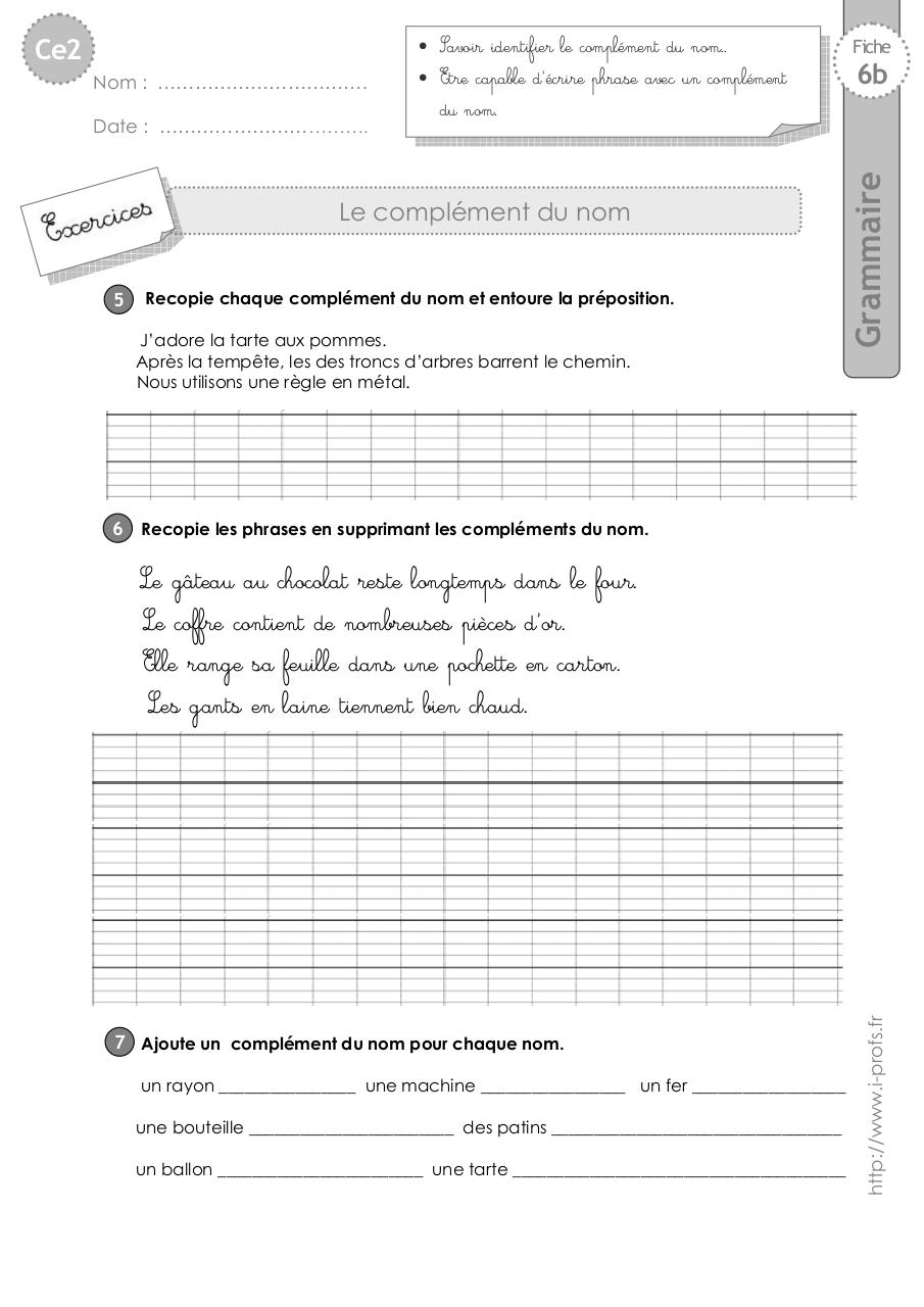 Aperçu du fichier PDF ce2-exercices-complement-nom.pdf