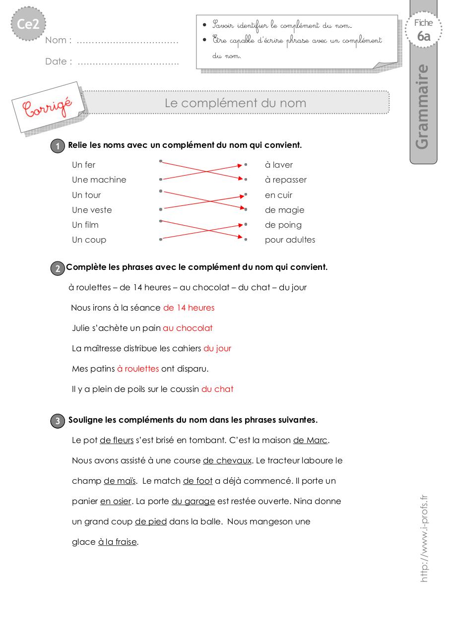 Aperçu du fichier PDF ce2-exercices-complement-nom.pdf